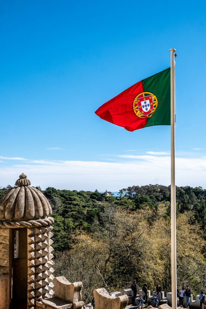 Sintra Portugal with flag