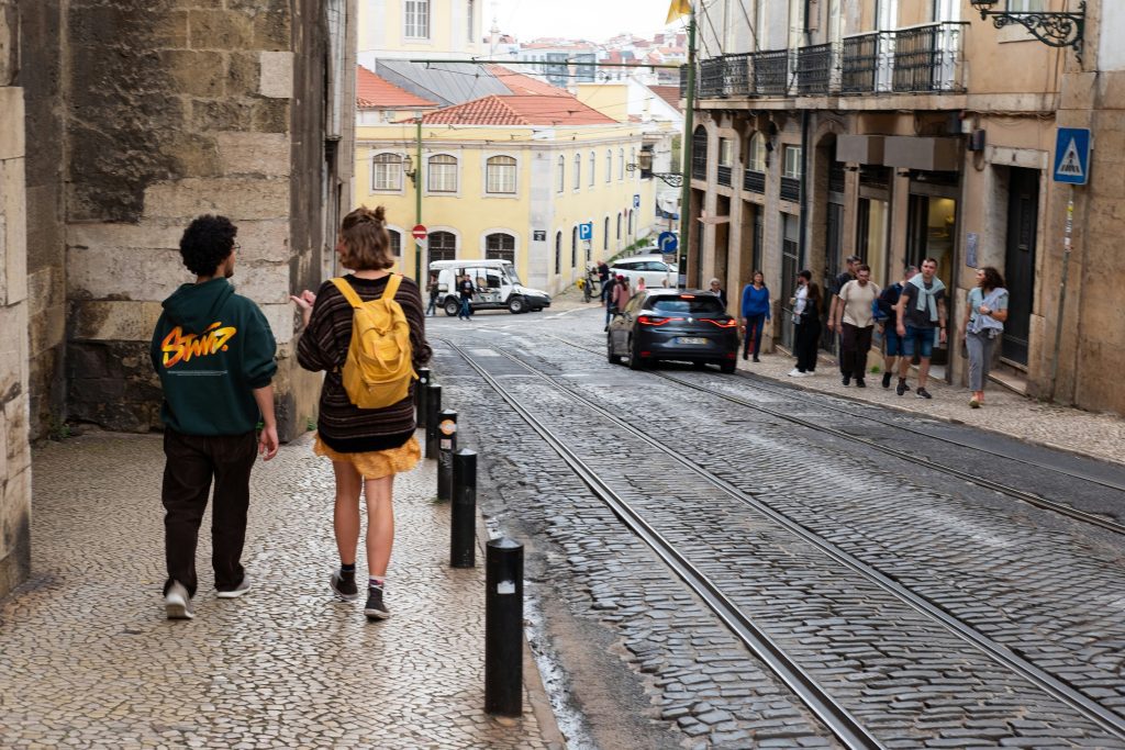Walking through the streets of Lisbon Portugal