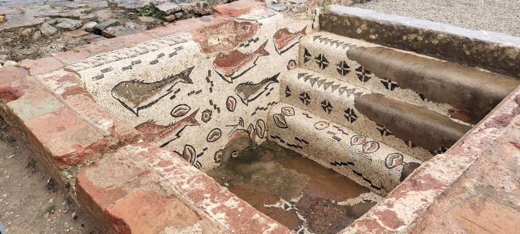 Milreu ruins with fish mosaics