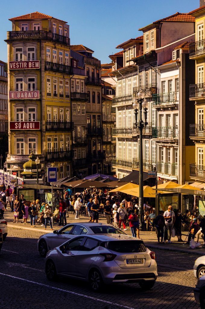 Porto street full of people