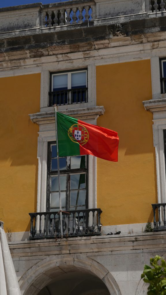 Portuguese Flag. There is a flag-raising ceremony for Portugal Day